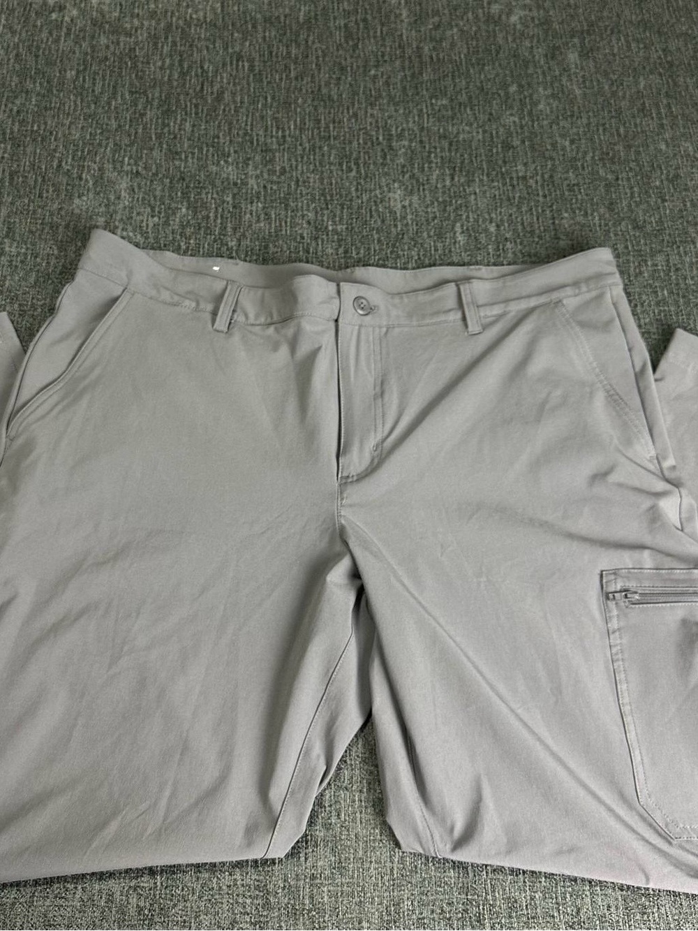 Columbia Men's 40X30 Gray Outdoor Hiking Pants Lightweight Zip Cargo Pocket